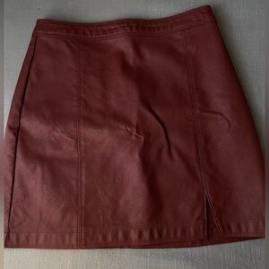 Abercrombie & Fitch Mini Skirt Women S Brown NWT Vegan Faux Leather Chic